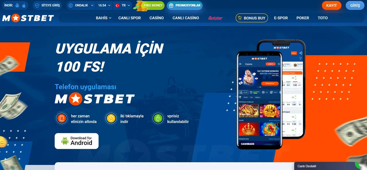 MostBet uygulama üzerinden giriş (Android)